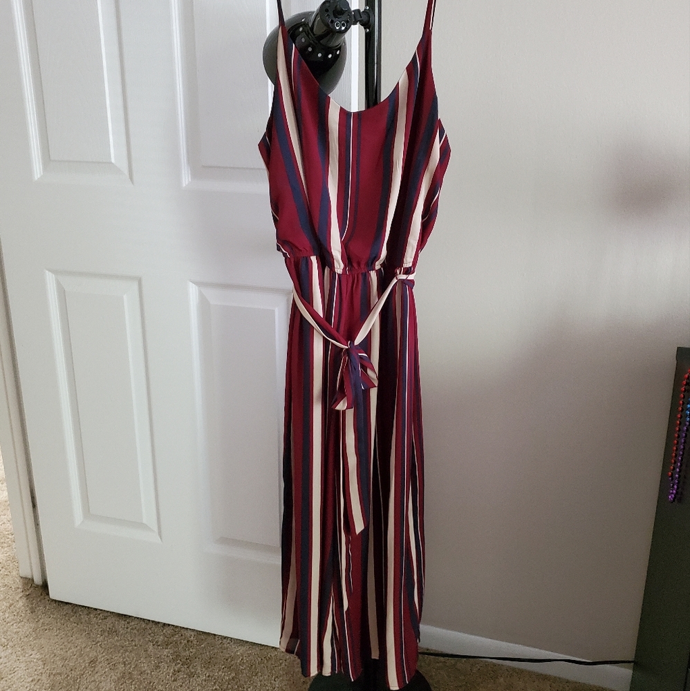 Striped Wide Leg Romper